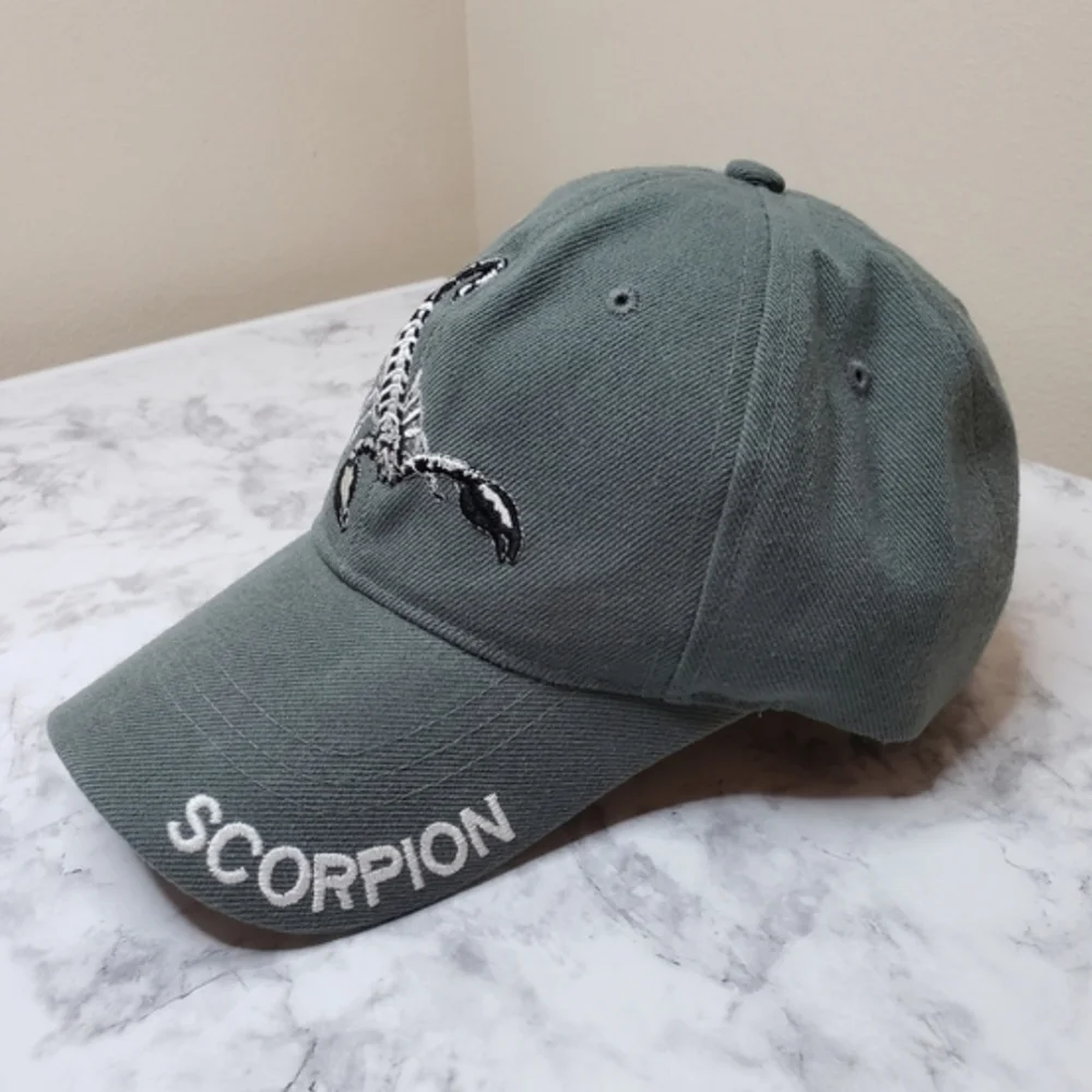 Blue Ocean Y2K Gray Scorpion Embroidered Baseball Cap Unisex